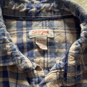 Cat & Jack Blue and Cream Plaid Shirt